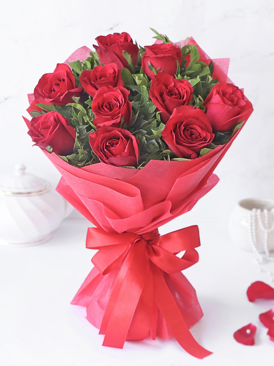 

IGP Red 10 Pieces Rose Fresh Flower Bouquet