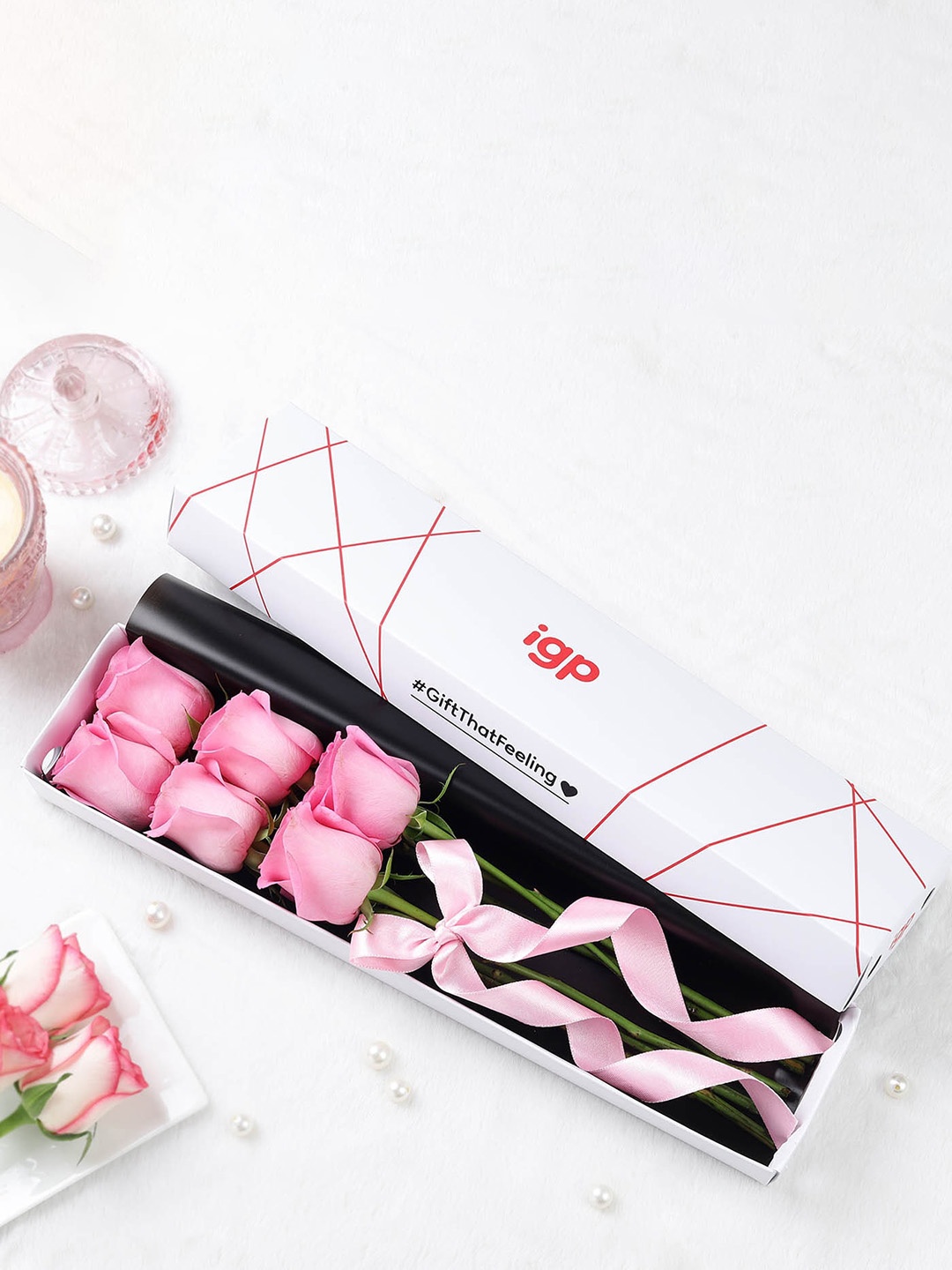 

IGP 6 Pieces Pink Roses Fresh Flower Box