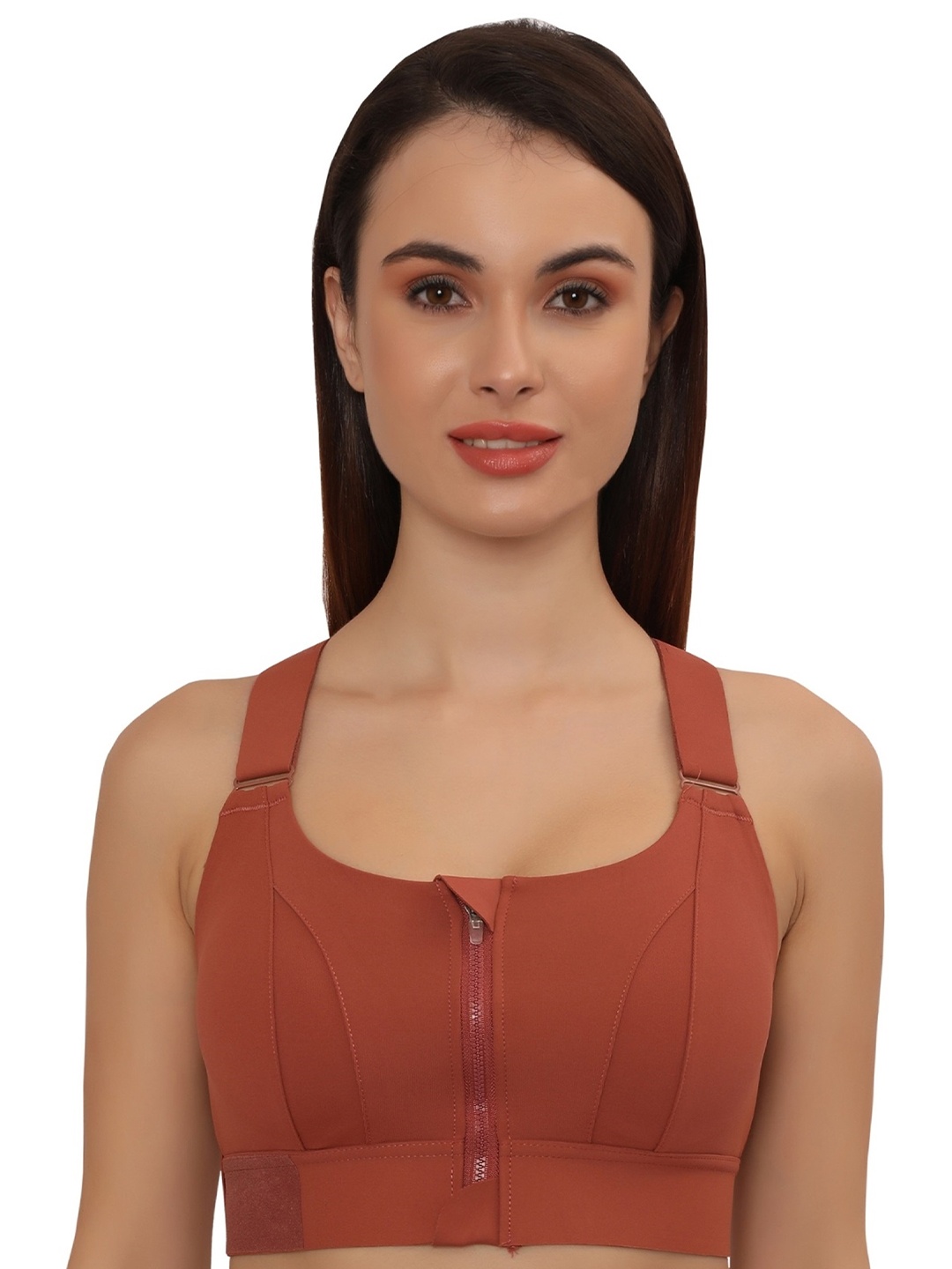 

Glamoras Full Coverage Heavily Padded Workout Bra With All Day Comfort, Peach