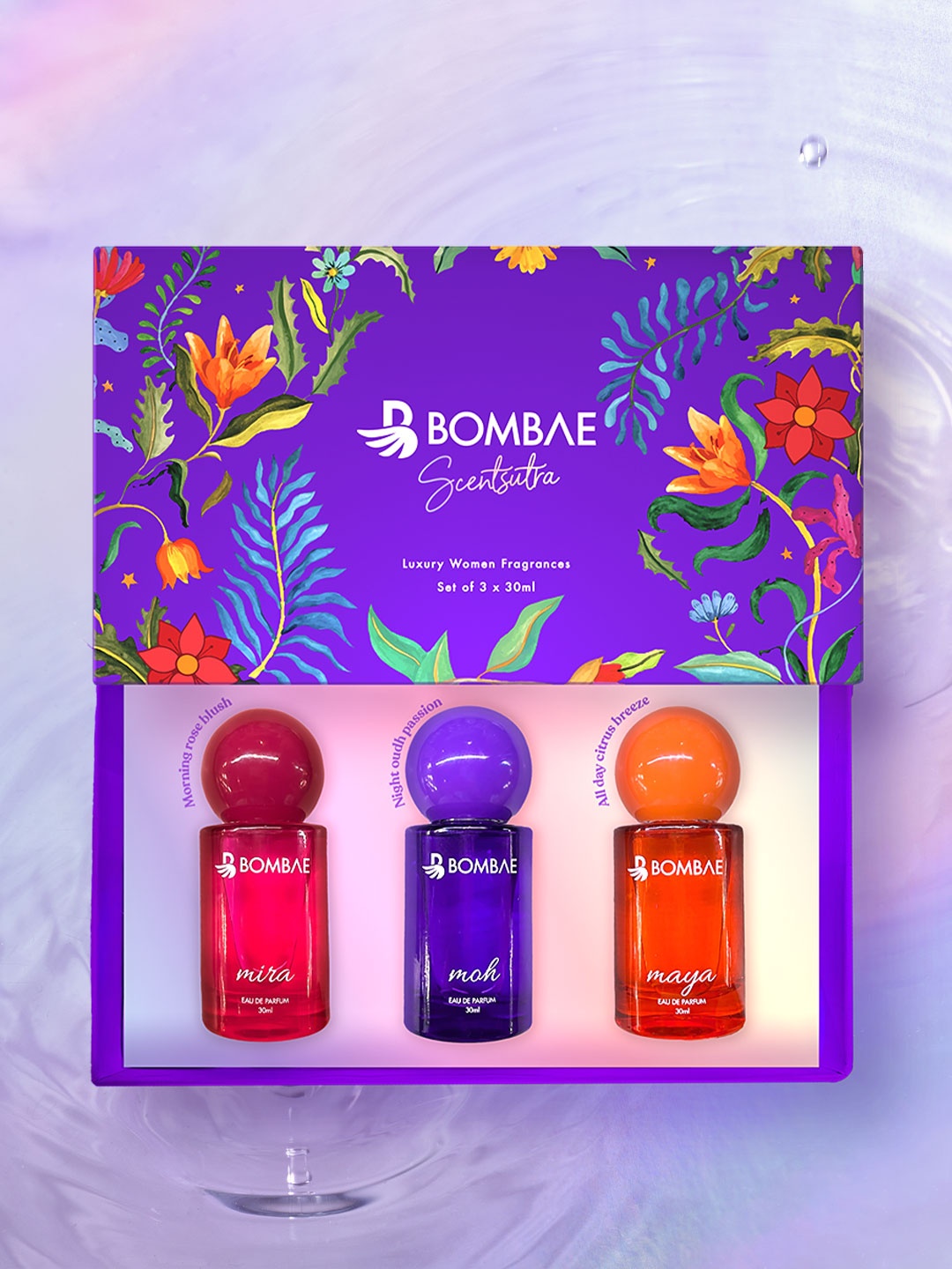 

Bombae Women Set of 3 Scentsutra Luxury Perfume - 30ml x 3, Blue