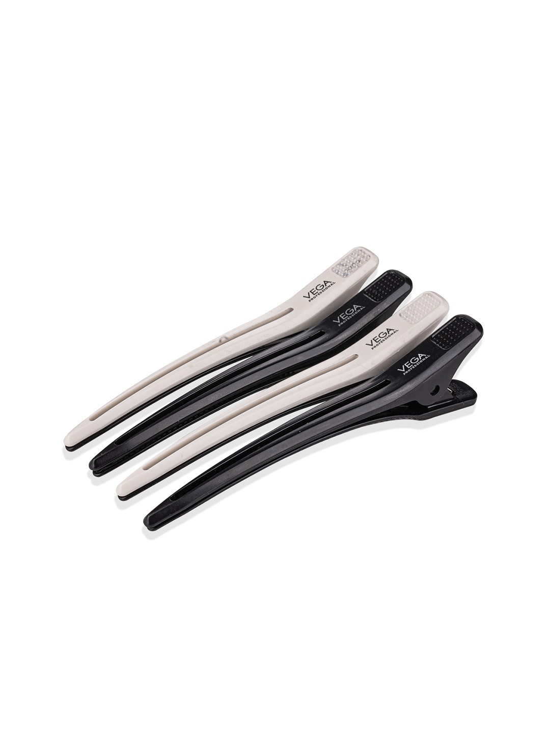 

VEGA PROFESSIONAL Set of 4 Premium Section Clips for Hair Sectioning - VPHSC-04, Black