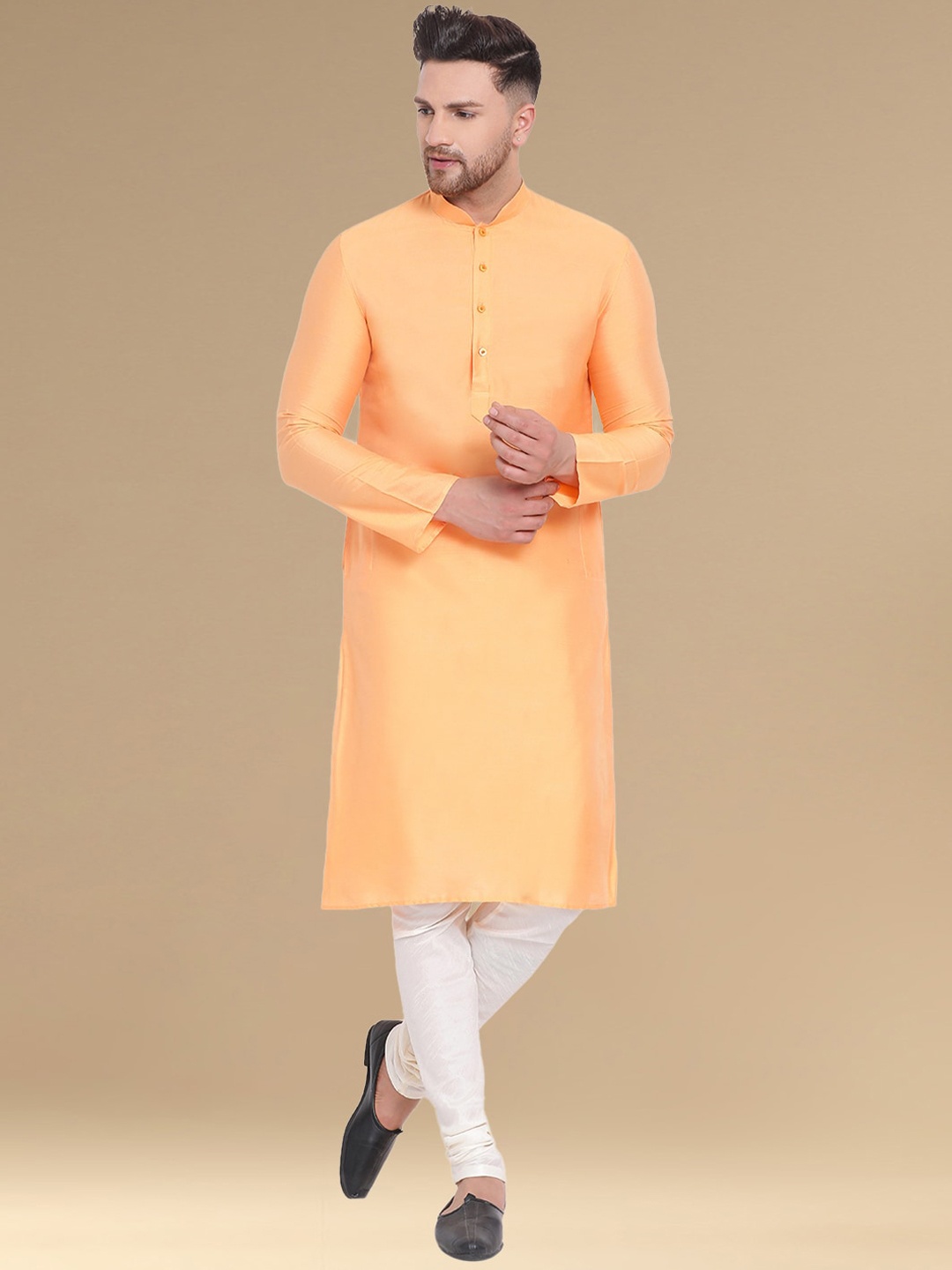 

Sanwara Long Sleeves Kurta with Churidar, Orange