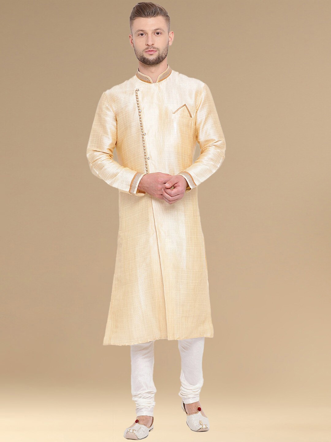 

Sanwara Long Sleeves Kurta with Churidar, Beige