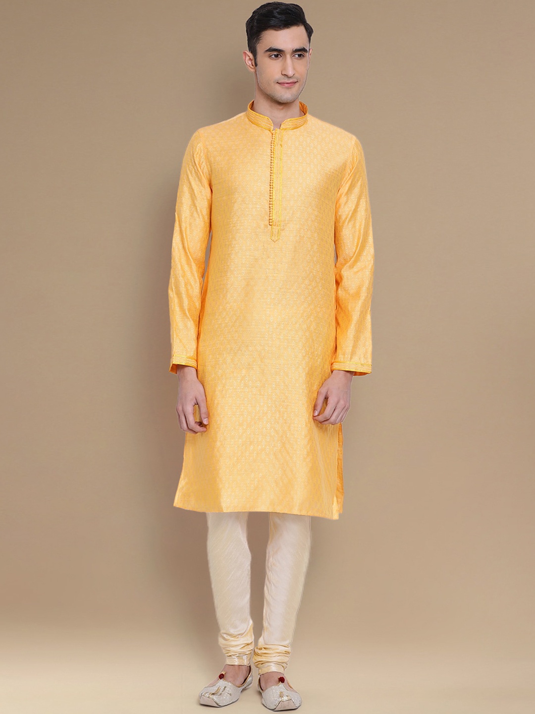 

Sanwara Long Sleeves Kurta with Churidar, Orange