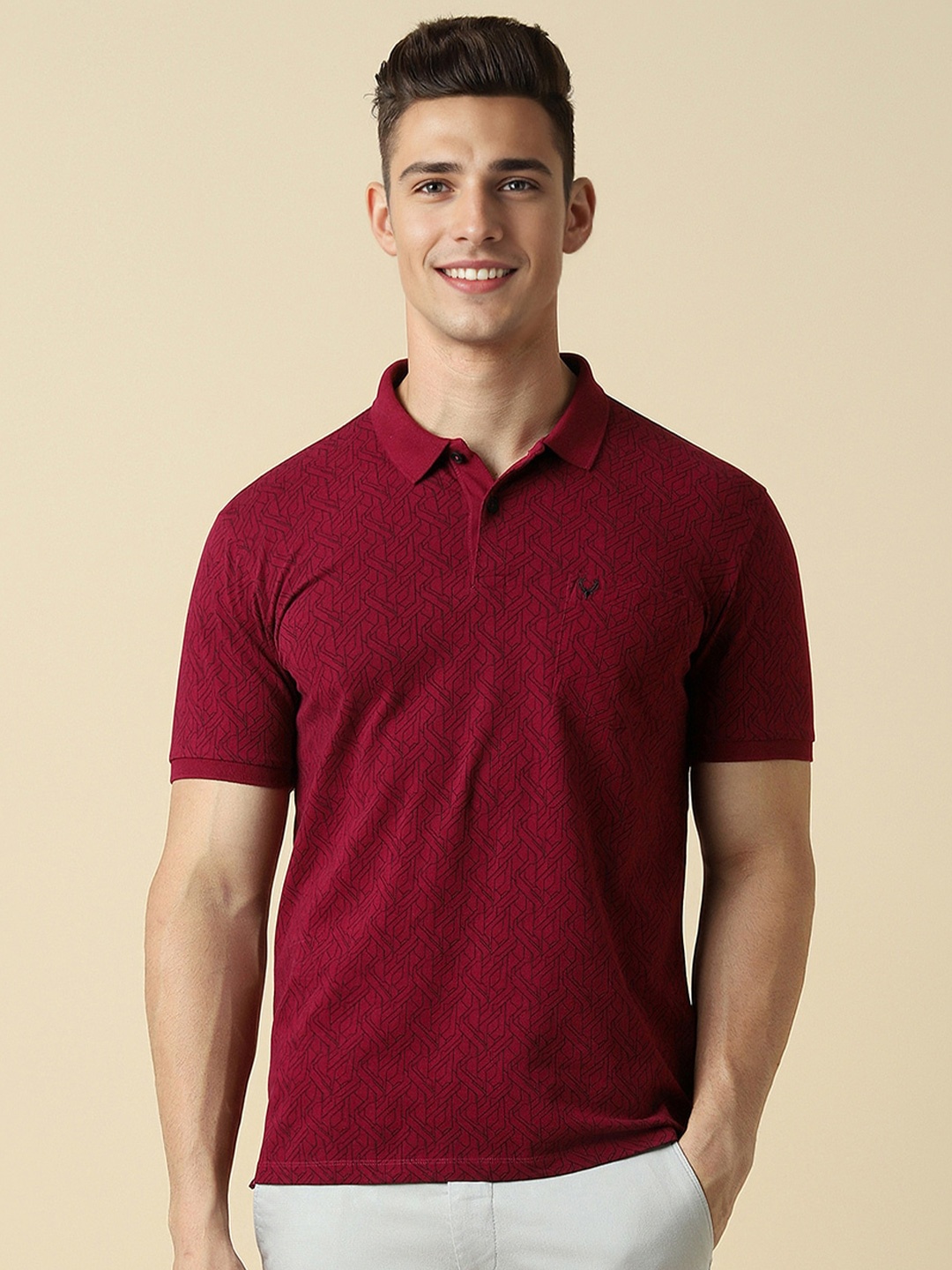 

Allen Solly Polo Collar Cotton Casual T-shirt, Maroon