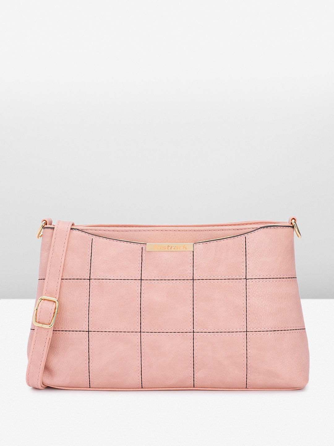 

Fastrack Checked Sling Bag, Pink