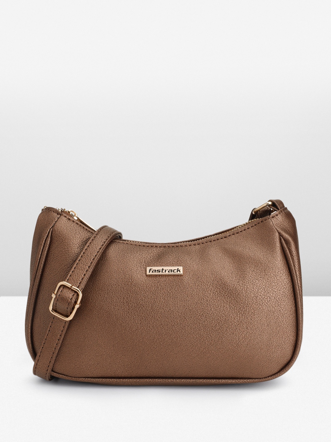 

Fastrack Women Bronze Toned Textured Sling Bag