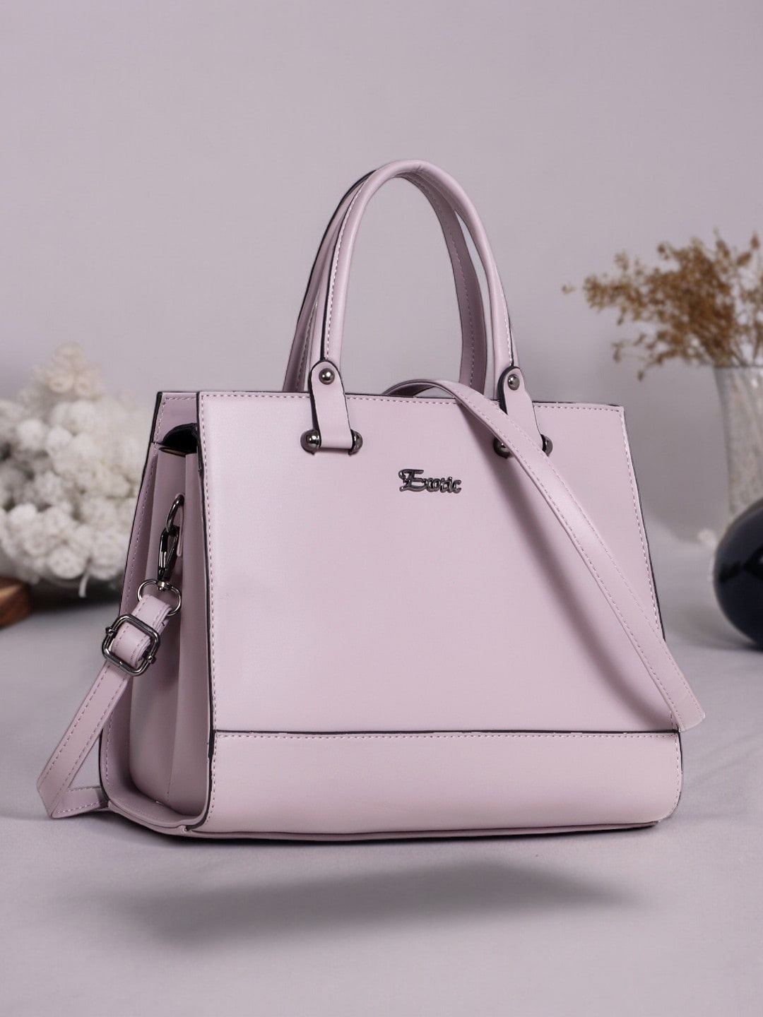 

Exotic Structured Handheld Bag, Purple