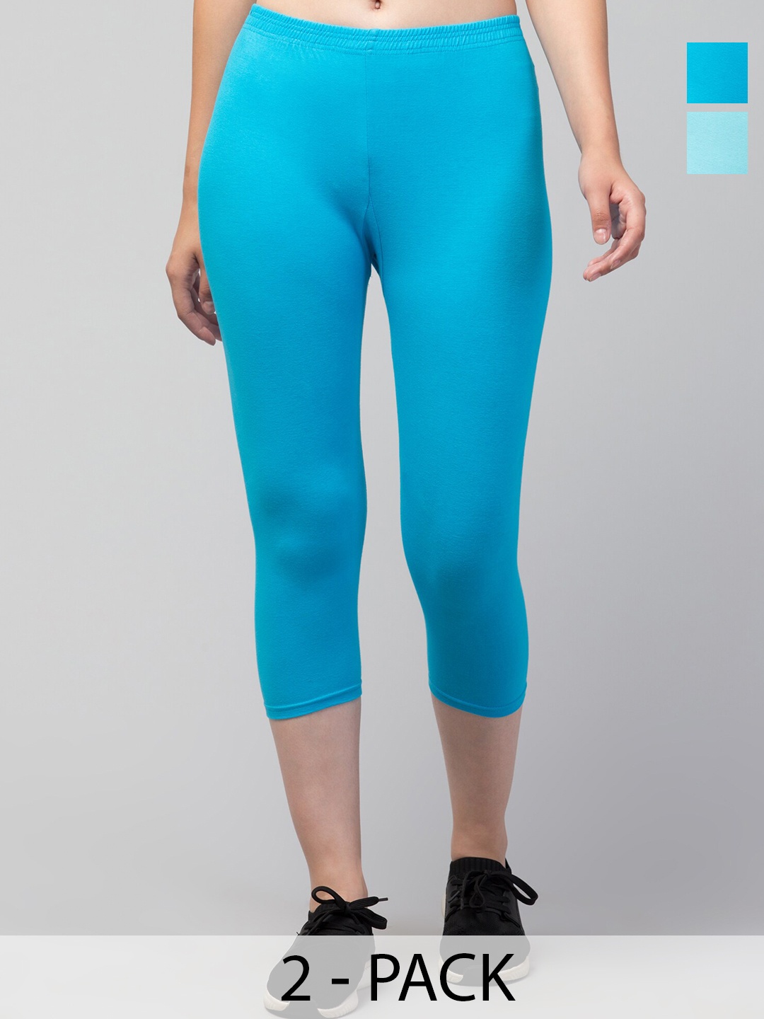 

A-Okay Pack of 2 Skinny Fit Capris, Blue