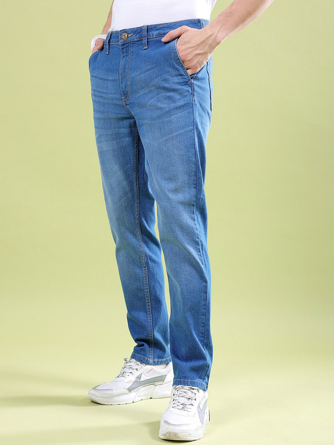 

The Indian Garage Co Men Slim Fit Light Fade Jeans, Navy blue