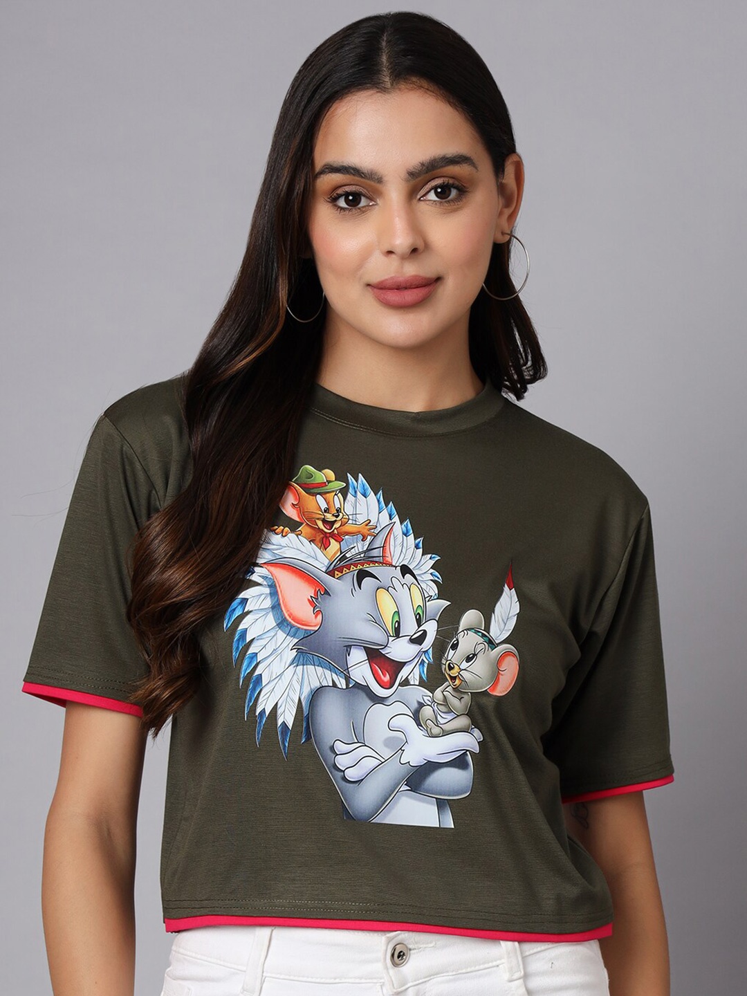 

VINISHAA KLOTHING Women Printed T-shirt, Green