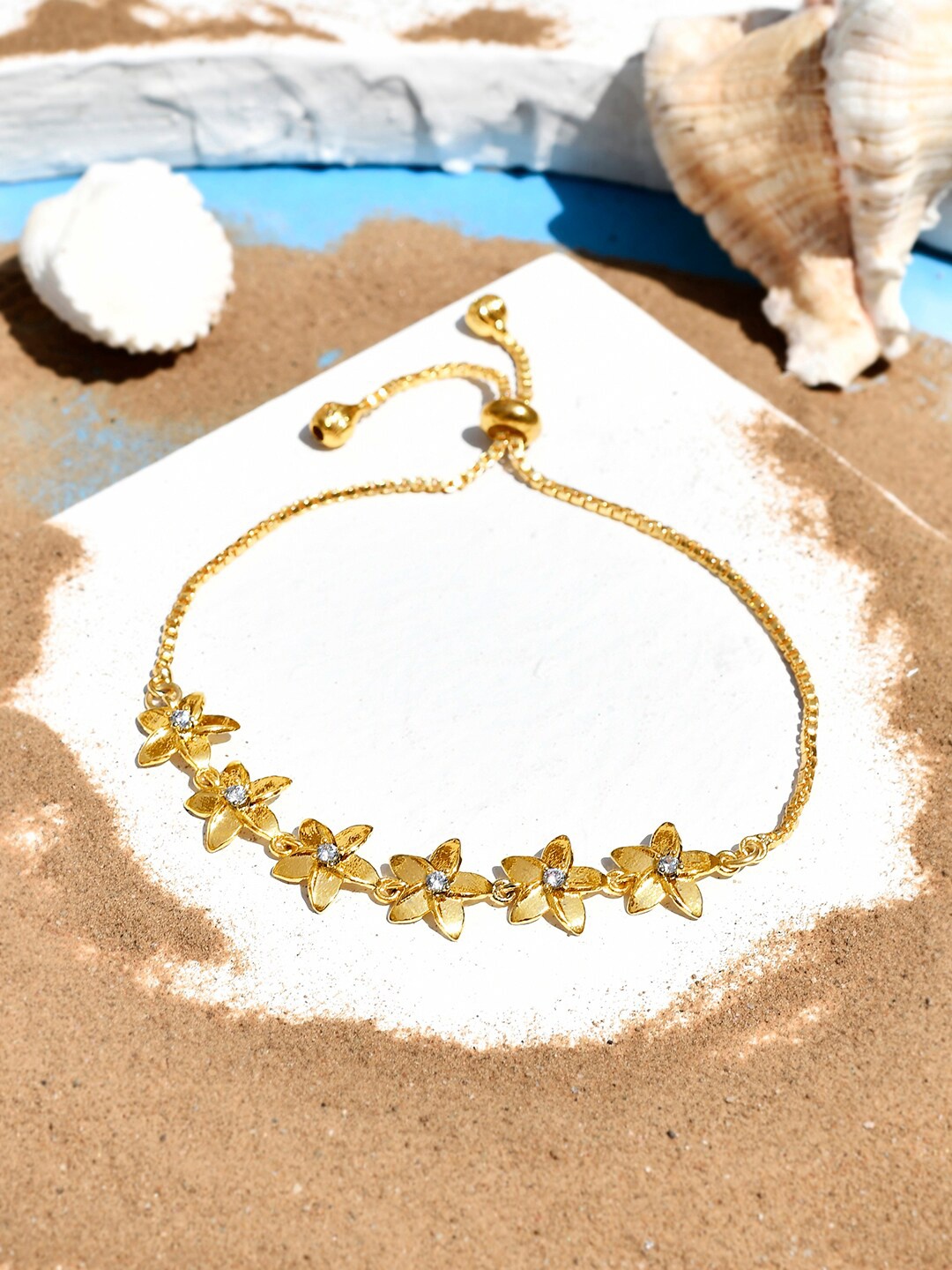 

Voylla Gold-Plated Stone Studded Wraparound Bracelet