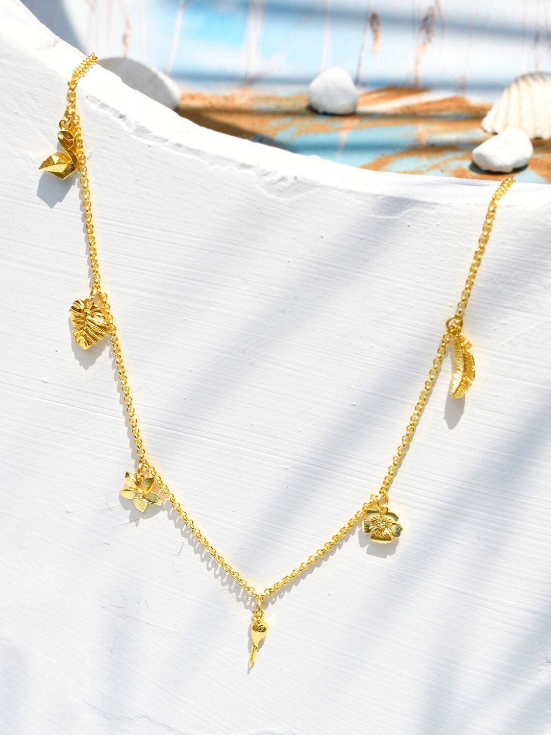 

Voylla Gold-Plated Tropical Multi-Charm Necklace