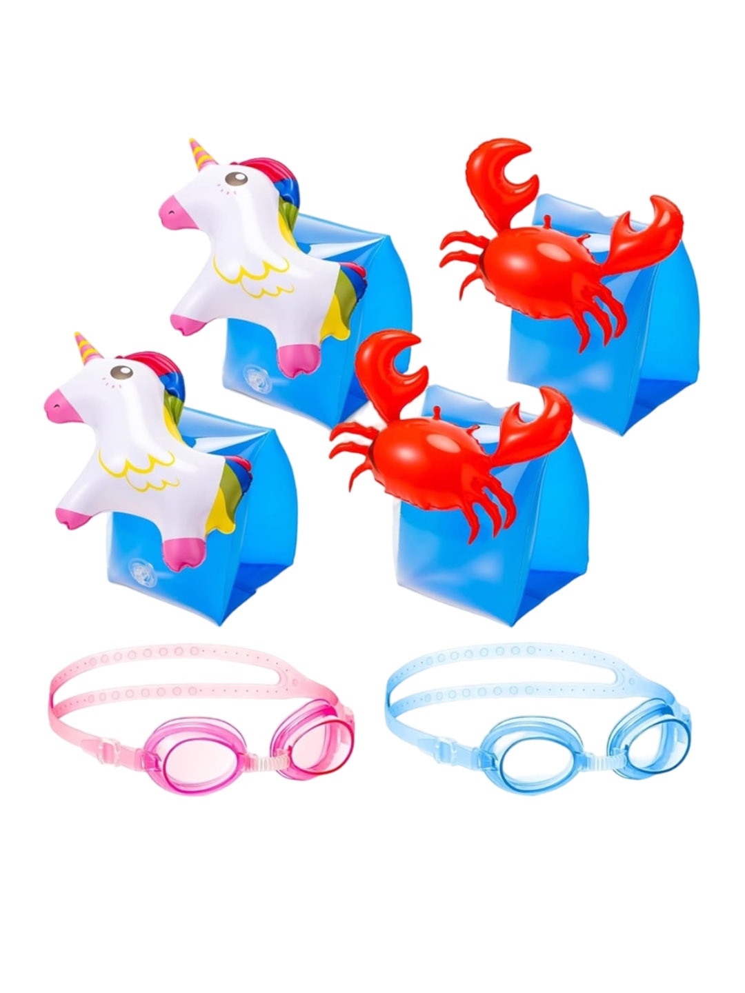 

EL REGALO Pack Of 4 Anti-Fog Swimwear Accessories, Blue