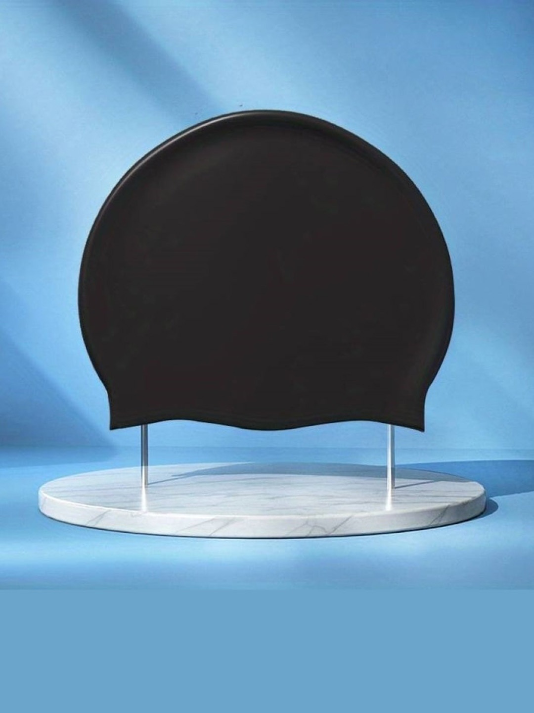 EL REGALO Unisex Waterproof Swimming Cap, Black