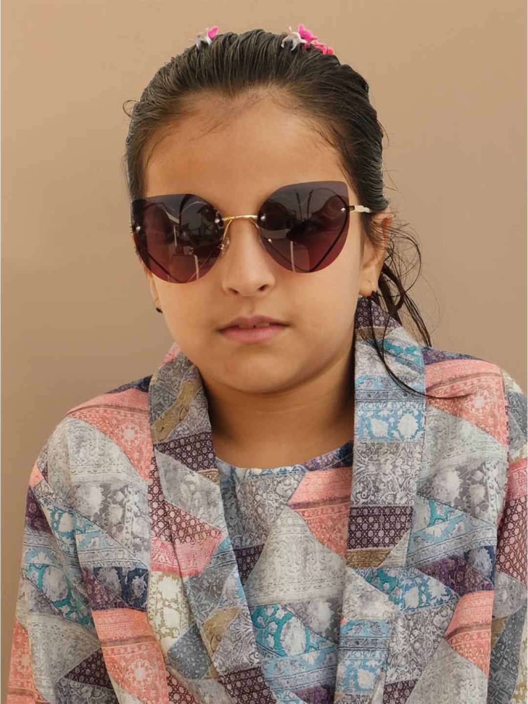 

DukieKooky Kids Heart Shaped Sunglass with UV Protected Lens DKSG440D, Grey