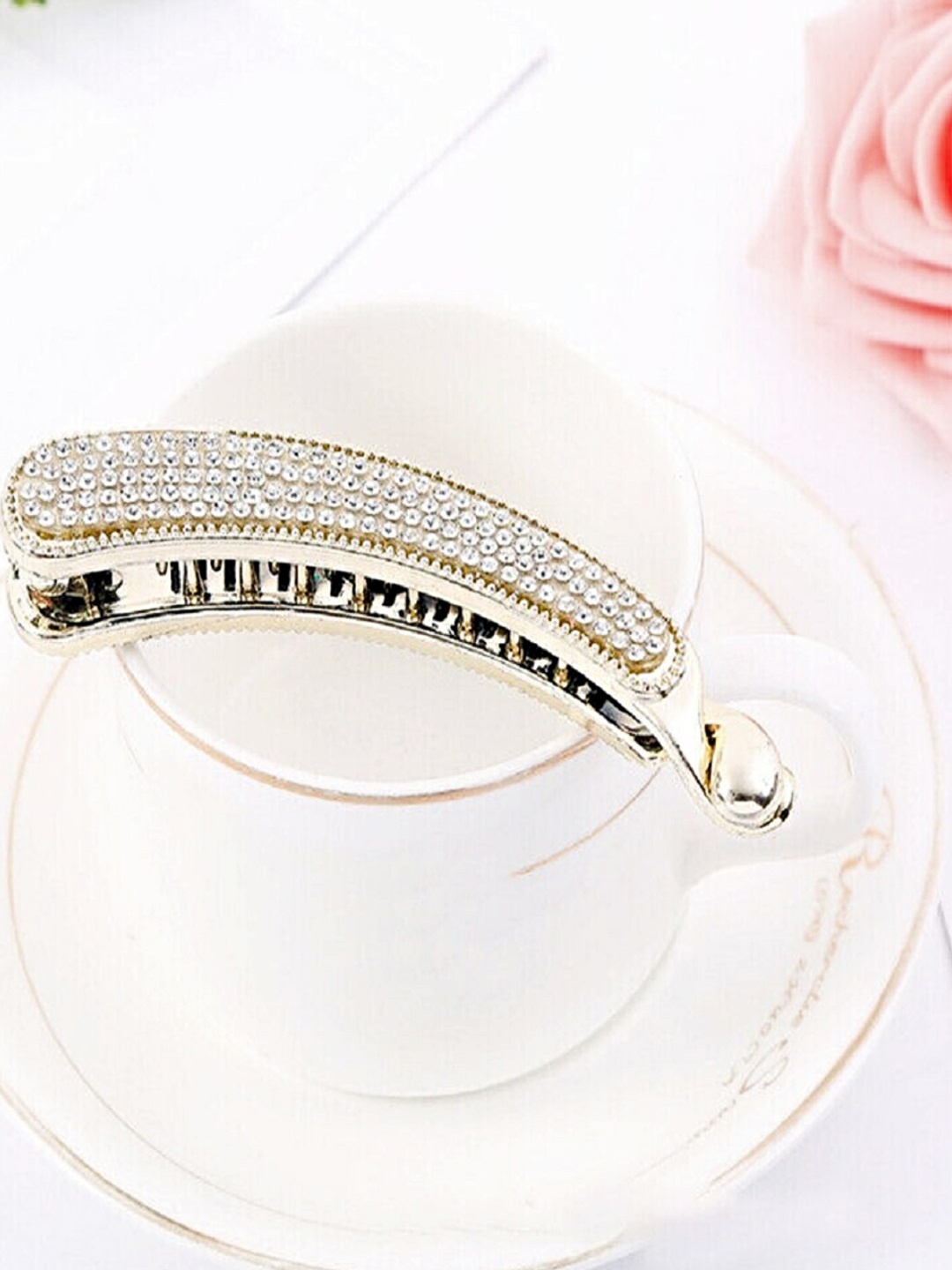 

Proplady Set of 2 Embellished Banana Clip, Gold