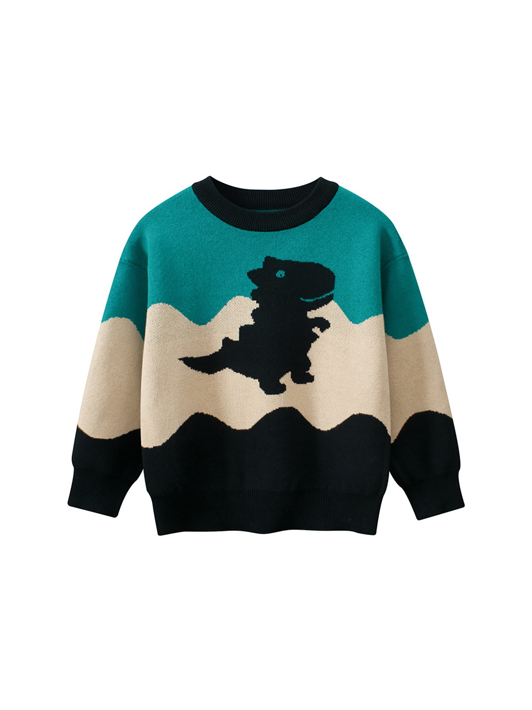 

StyleCast x Revolte Boys Green Colourblocked Pullover