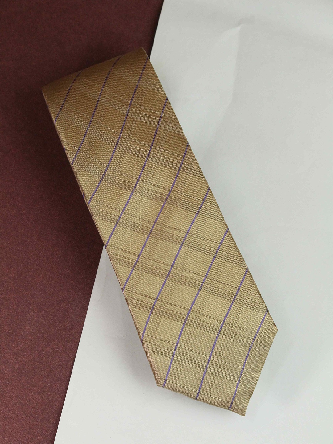 

Tossido Men Woven Design Broad Tie, Gold
