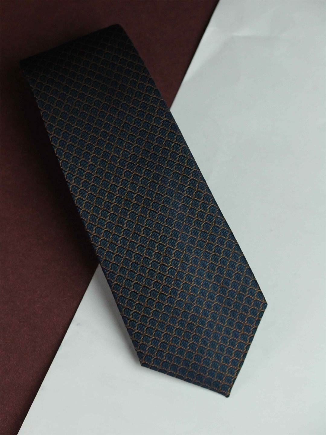 

Tossido Men Woven Design Silk Broad Tie, Blue