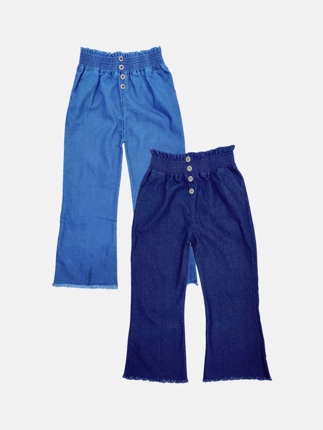 

BAESD Girls Pack of 2 Clean Look Cotton Jeans, Blue