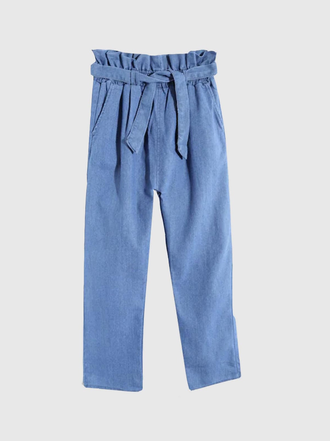 

BAESD Girls Clean Look Mid Rise Regular Fit Cotton Jeans, Blue