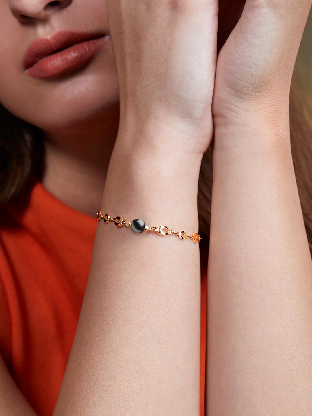 

MINUTIAE Crystals Gold-Plated Link Bracelet