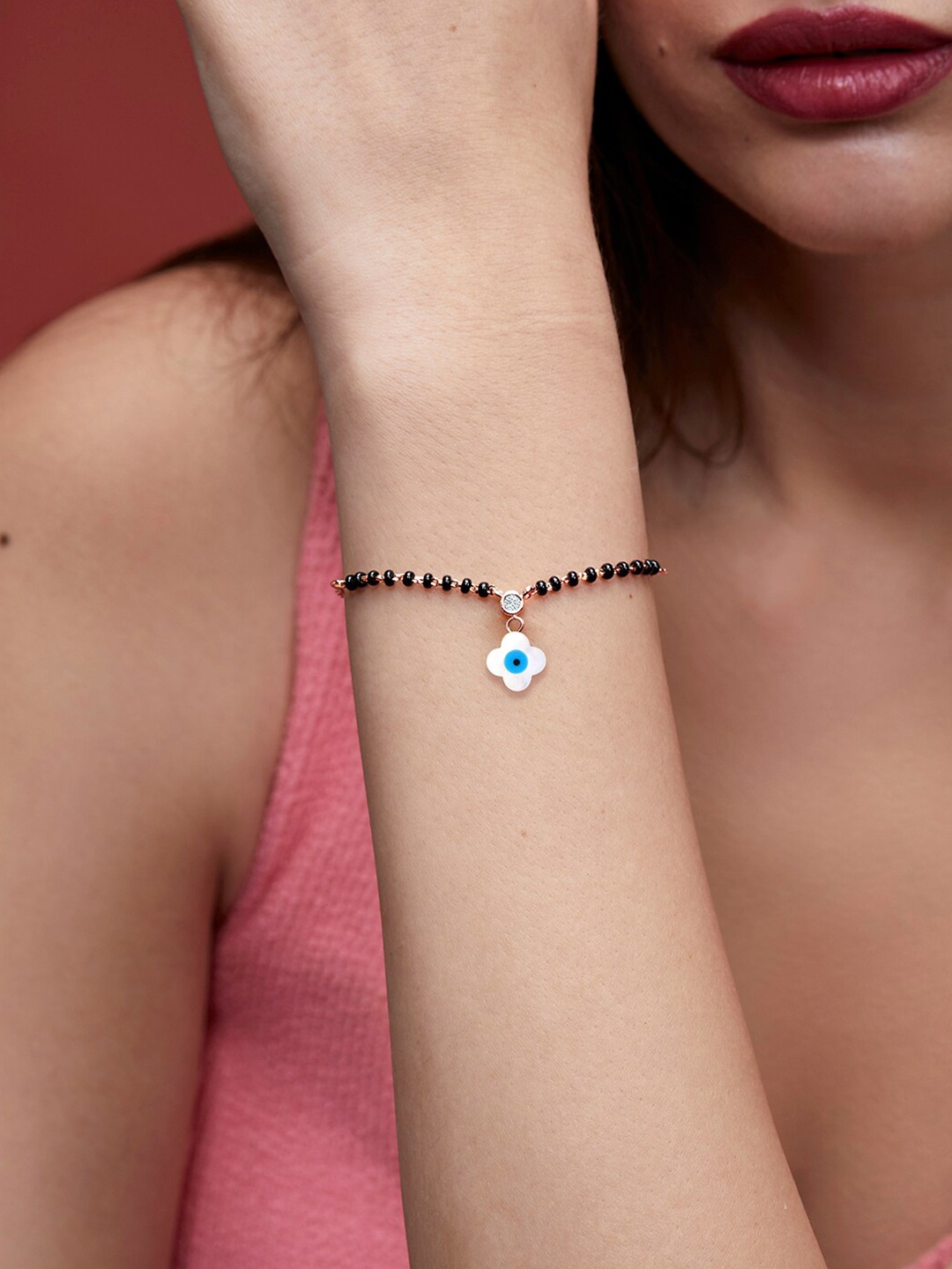 

MINUTIAE Rose Gold-Plated Crystals Link Bracelet