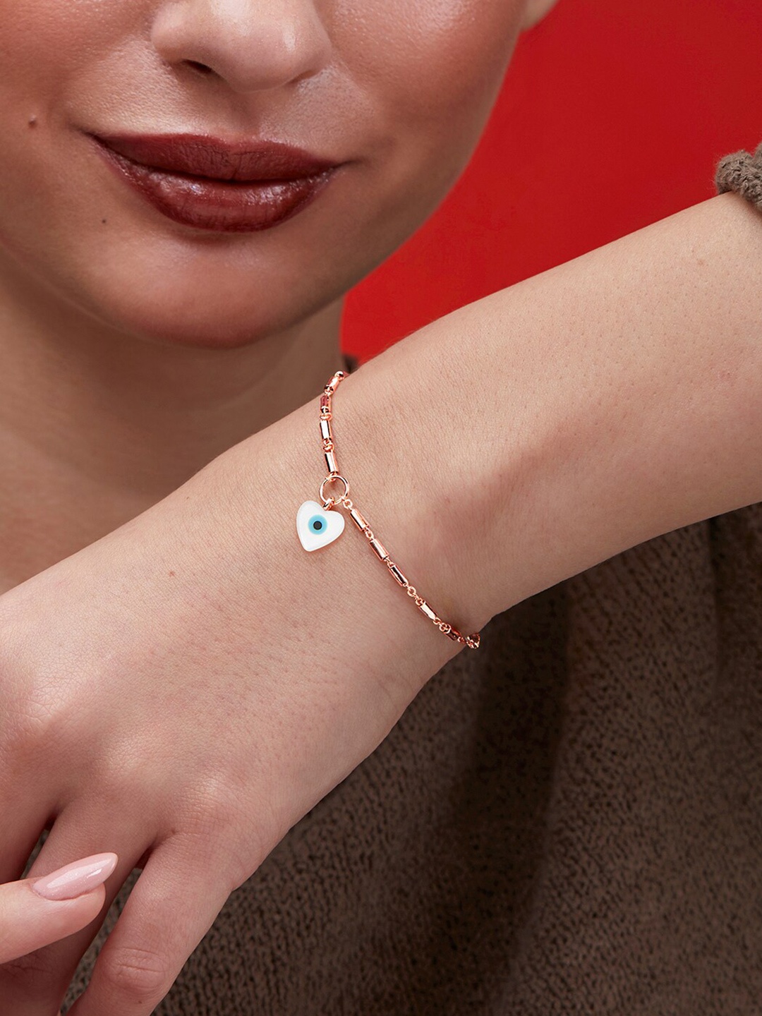 

MINUTIAE Rose Gold-Plated Crystals Link Bracelet
