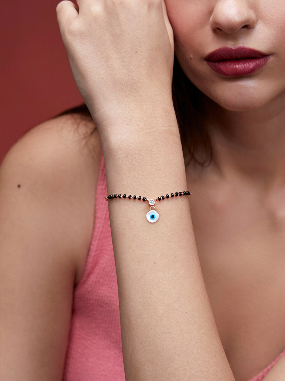 

MINUTIAE Crystals Rose Gold Plated Link Bracelet