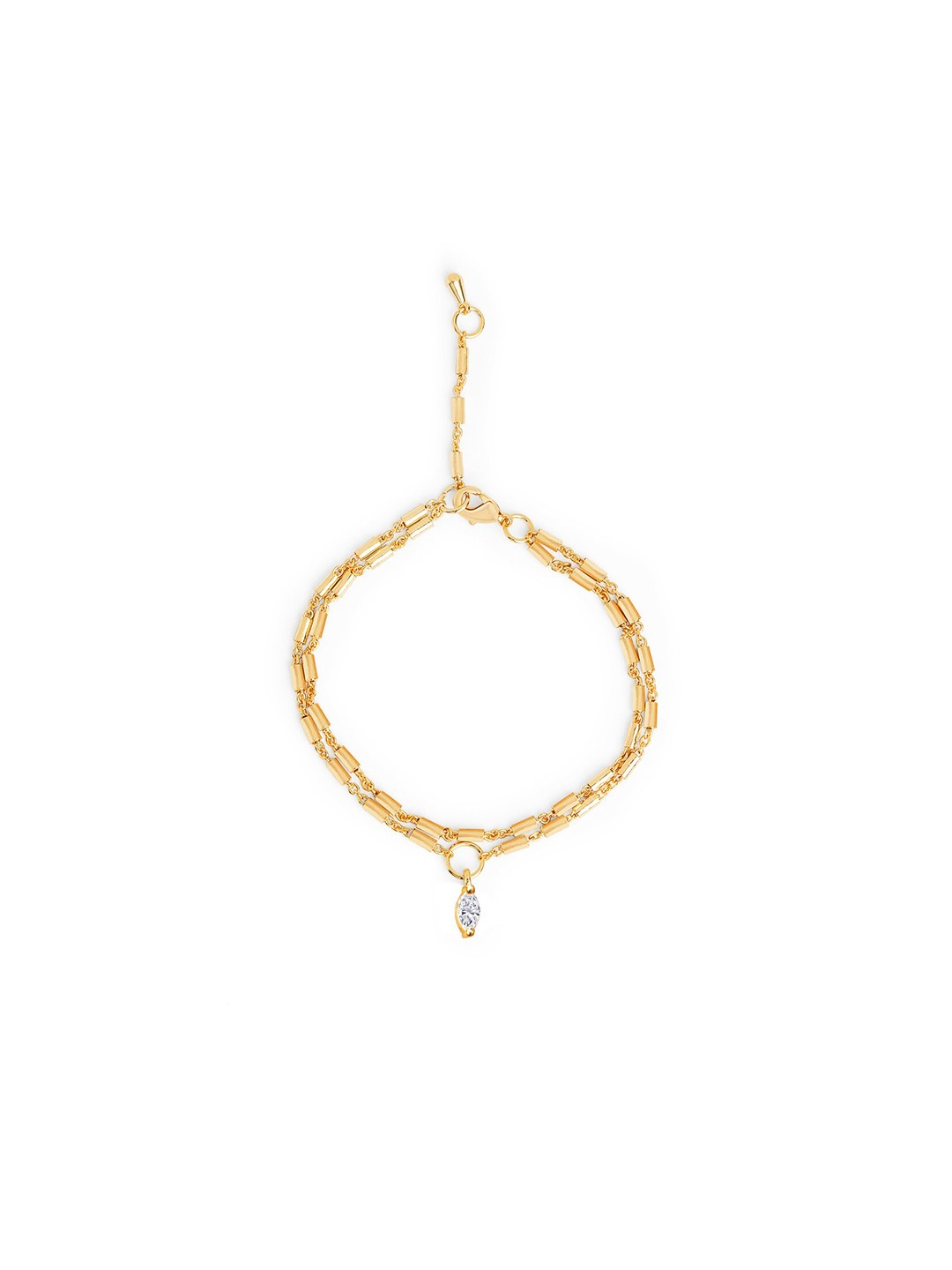 

MINUTIAE Women Brass Crystals Gold-Plated Link Bracelet