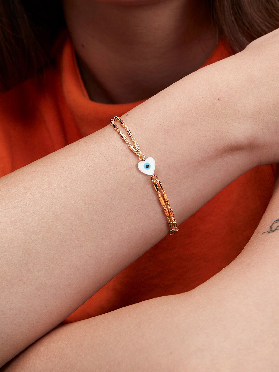 

MINUTIAE Crystals Gold-Plated Link Bracelet