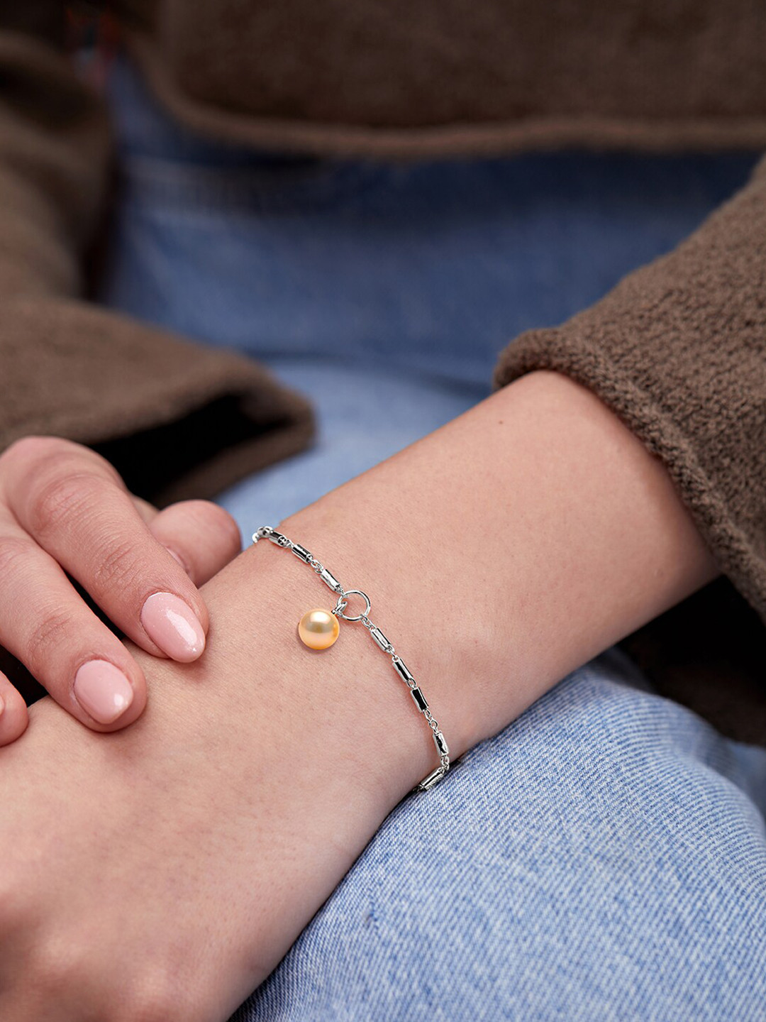 

MINUTIAE Silver-Plated Crystals Link Bracelet
