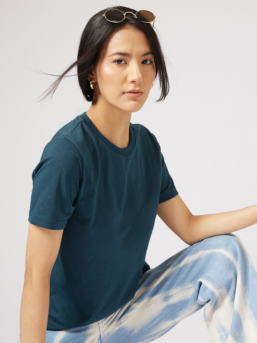

Ginni Arora Label Women T-shirt, Teal