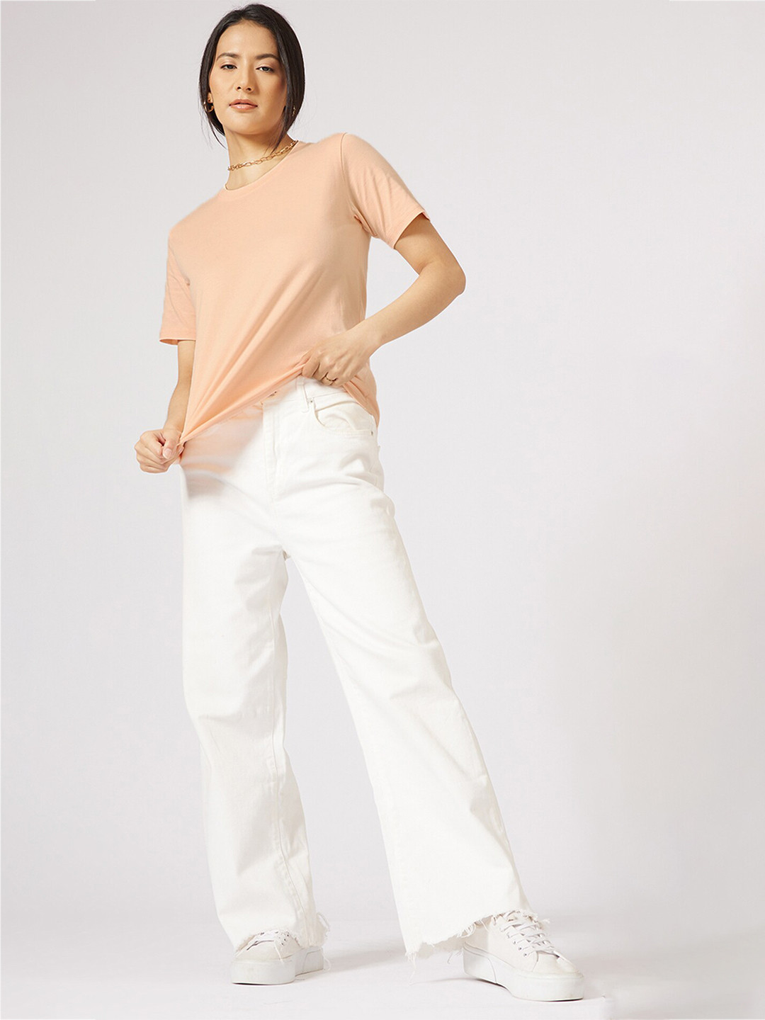 

Ginni Arora Label Women T-shirt, Peach