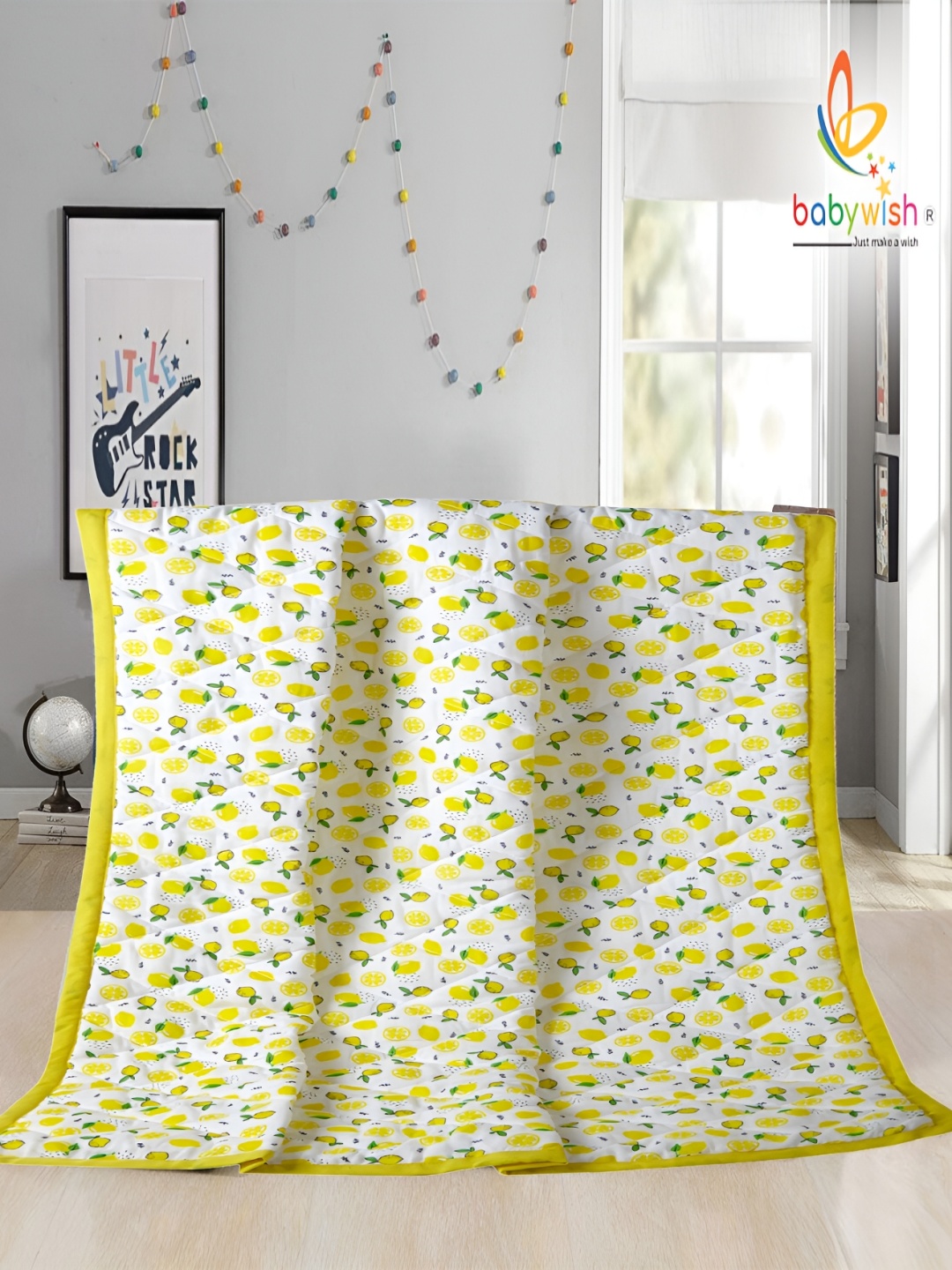 

Babywish Yellow & White AC Room 210 GSM Single Bed Dohar