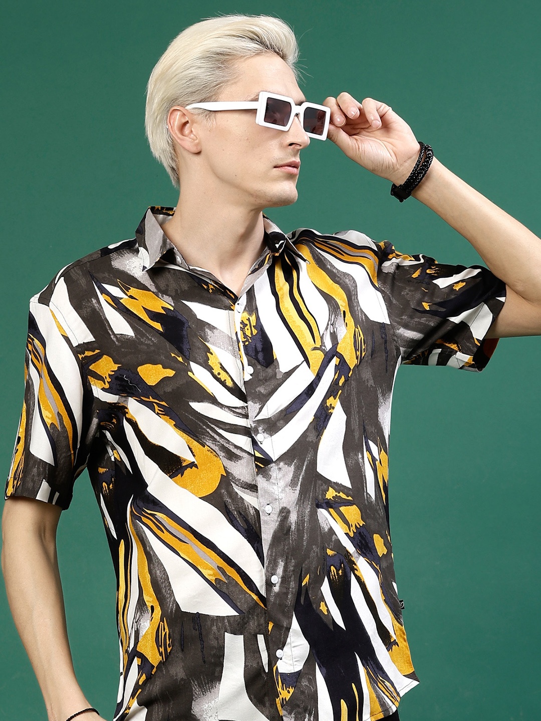 

Rigo Slim Fit Printed Casual Shirt, White