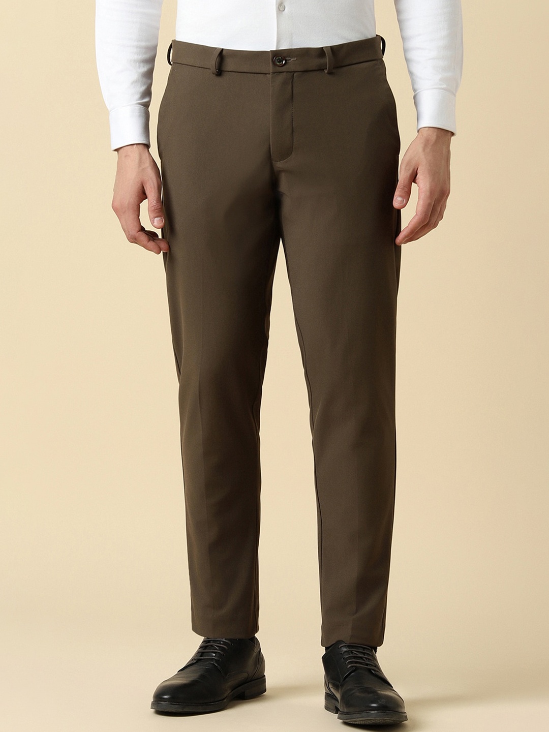 

Allen Solly Men Slim Fit Formal Trousers, Brown