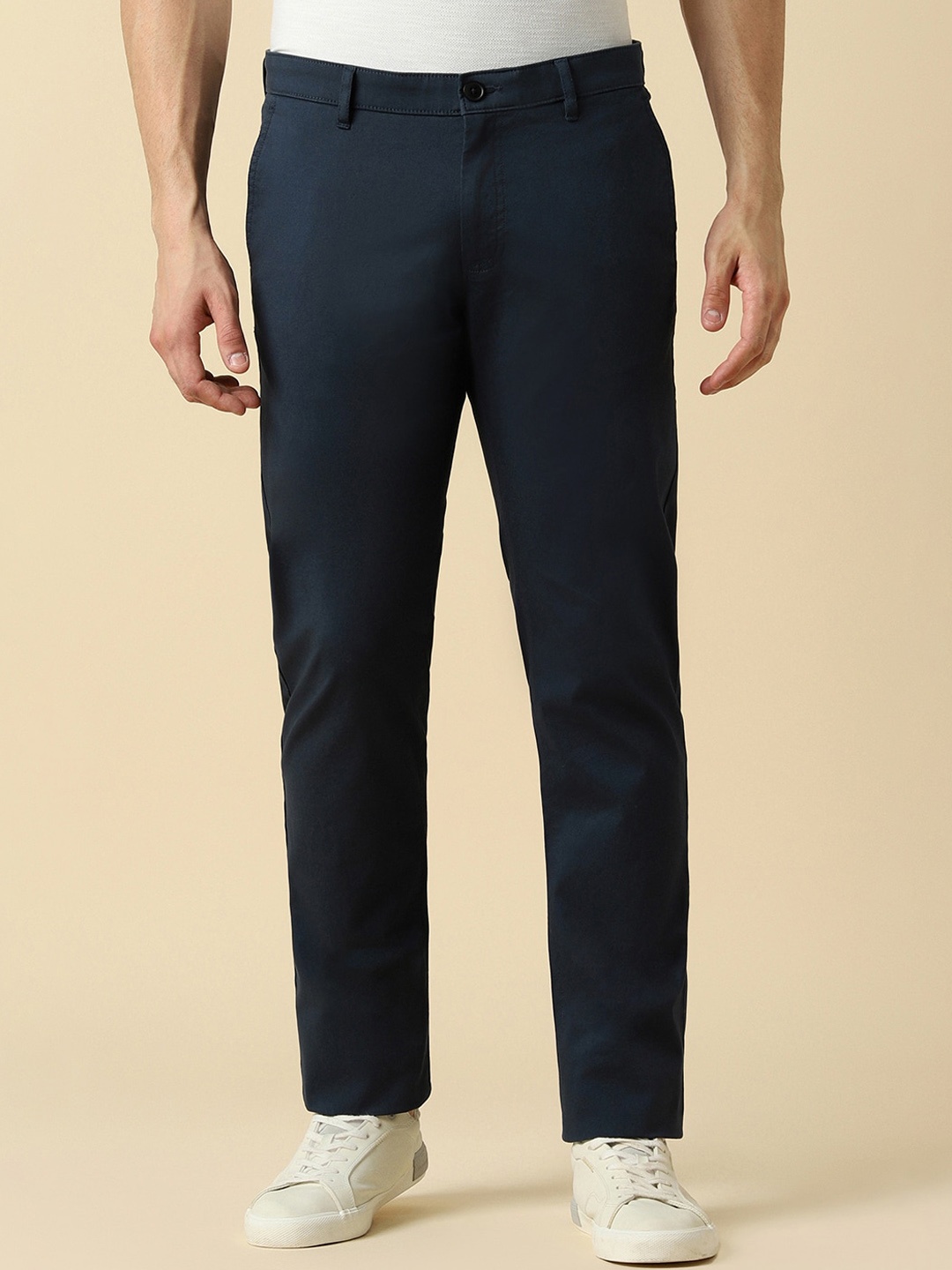 

Allen Solly Men Slim Fit Cotton Casual Trouser, Navy blue