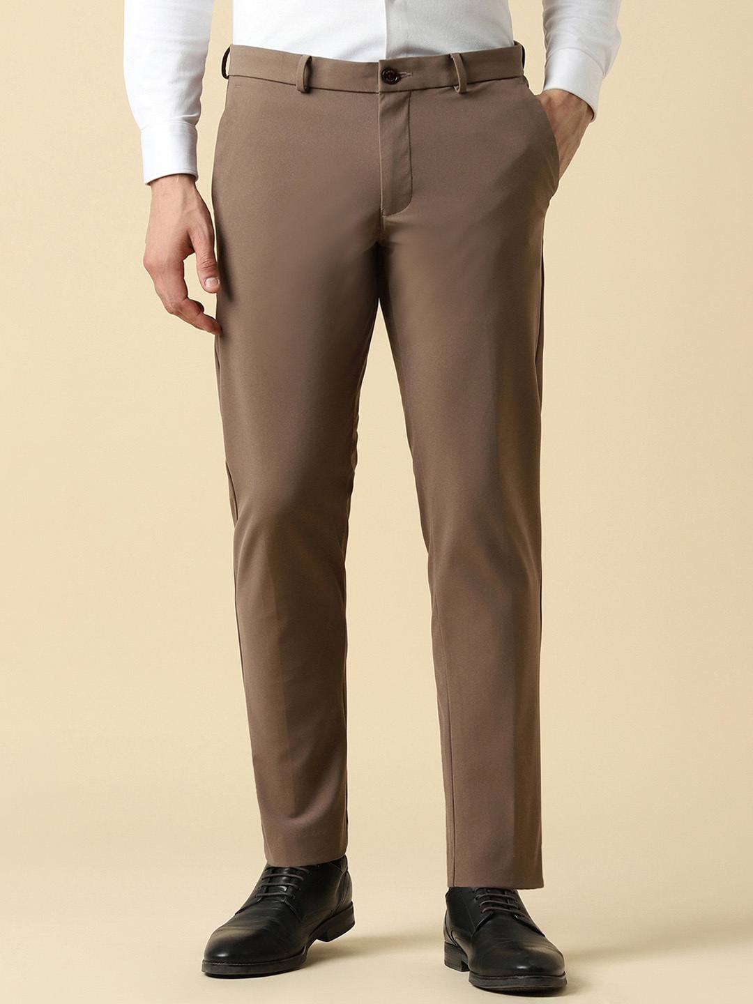 

Allen Solly Men Slim Fit Mid-Rise Formal Trouser, Brown