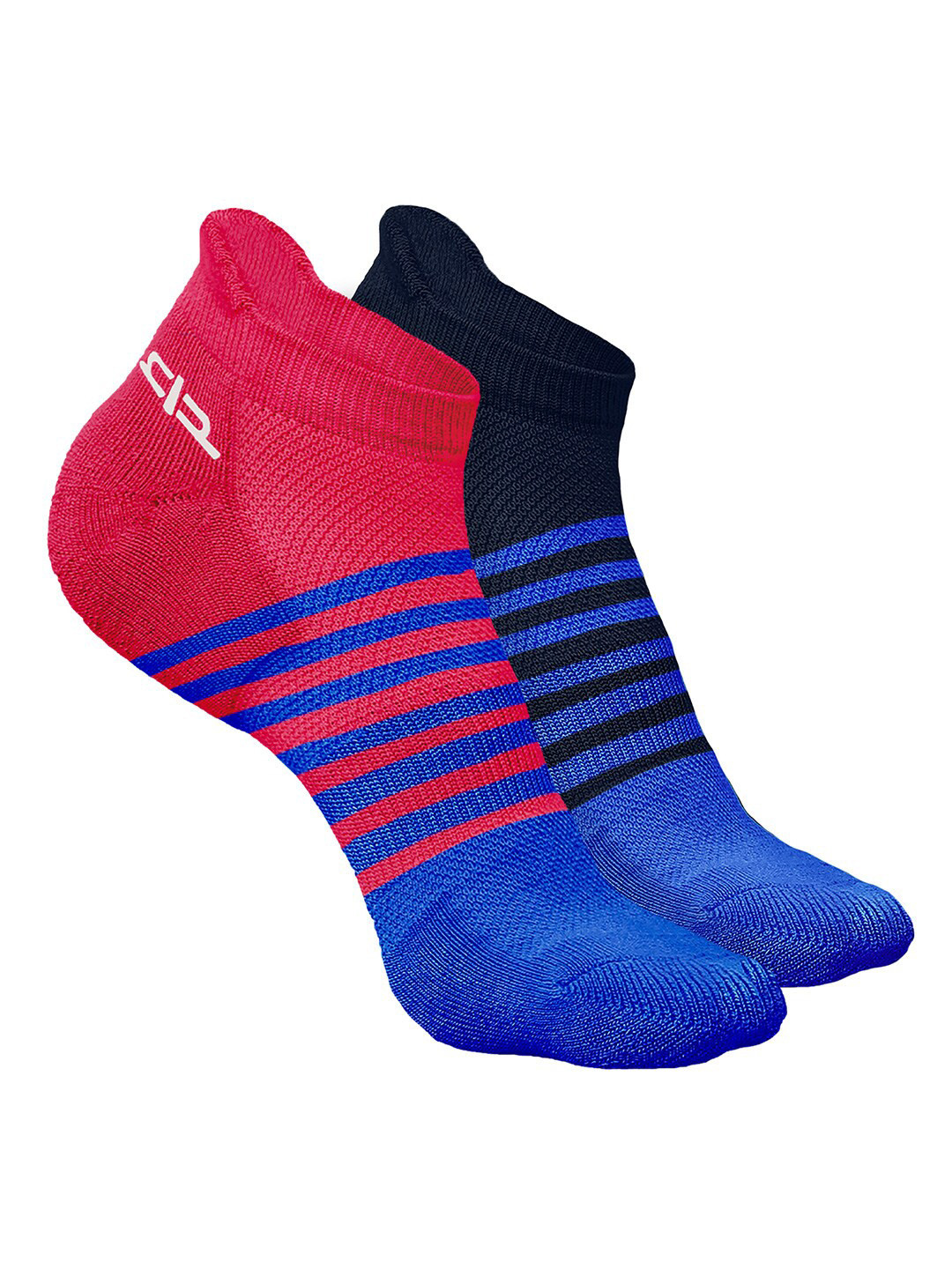 

Heelium Men Pack of 2 Bamboo Super Soft & Odour-Free Breathable Striped Ankle-Length Socks, Navy blue