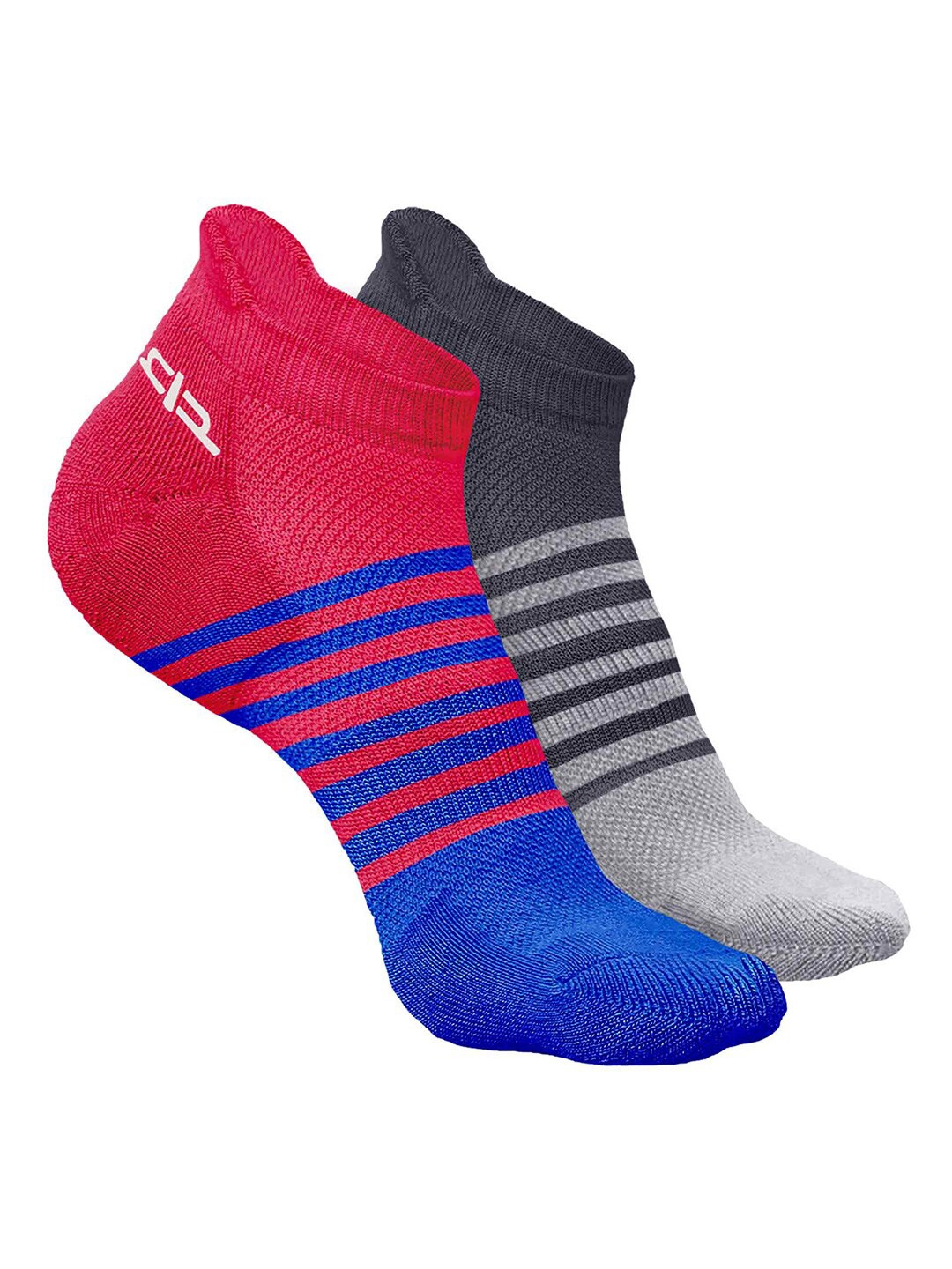 

Heelium Men Pack of 2 Bamboo Super Soft & Odour-Free Breathable Striped Ankle-Length Socks, Red