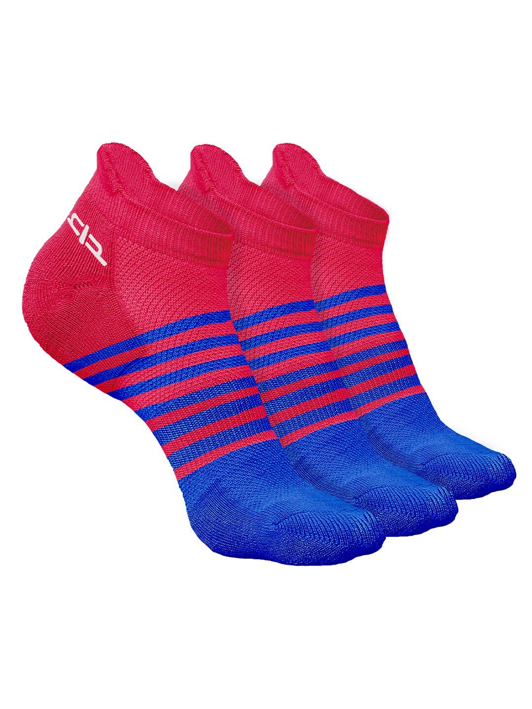 

Heelium Men Pack of 3 Bamboo Super Soft & Odour-Free Breathable Striped Ankle-Length Socks, Red