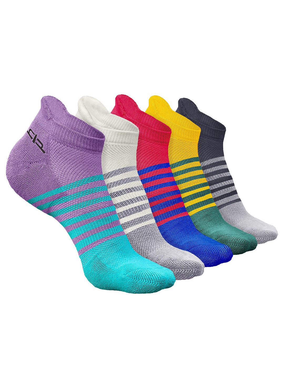 

Heelium Men Pack of 5 Bamboo Super Soft & Odour-Free Breathable Striped Ankle-Length Socks, Purple