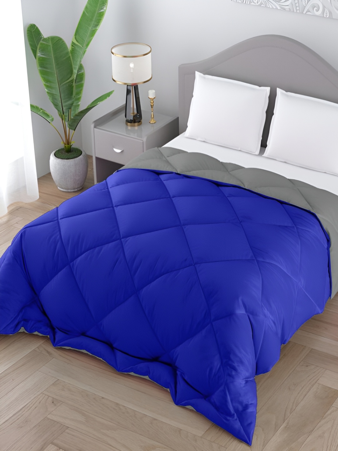 

CHICERY Blue & Grey Microfiber 300 GSM Double Bed Comforter