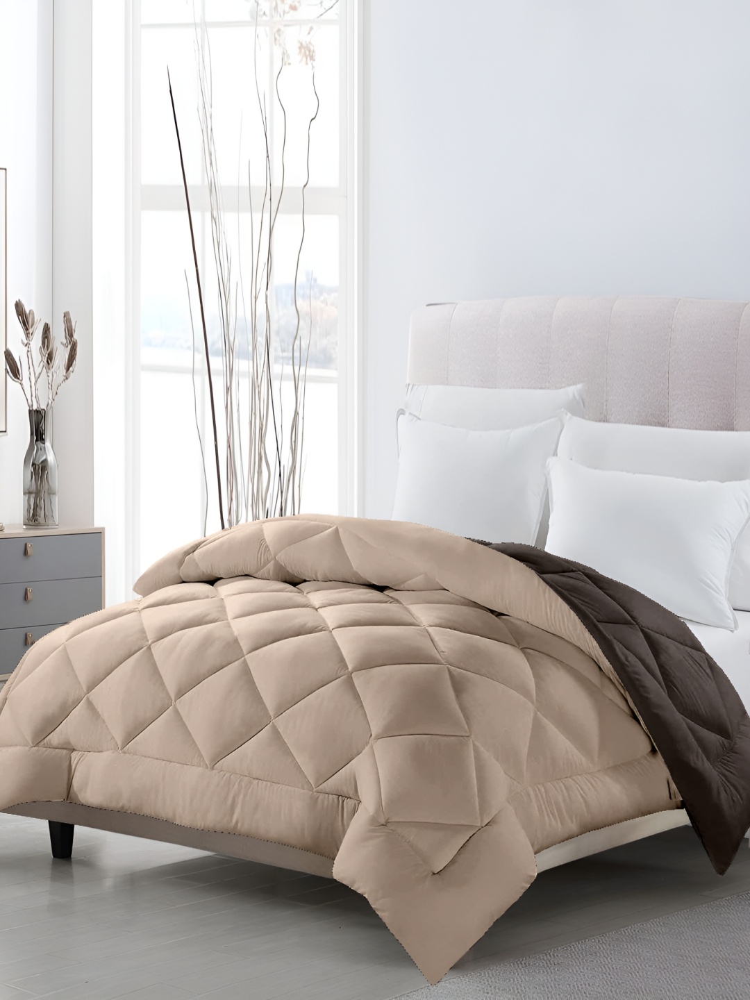 

CHICERY Beige & Brown Single Bed Comforter