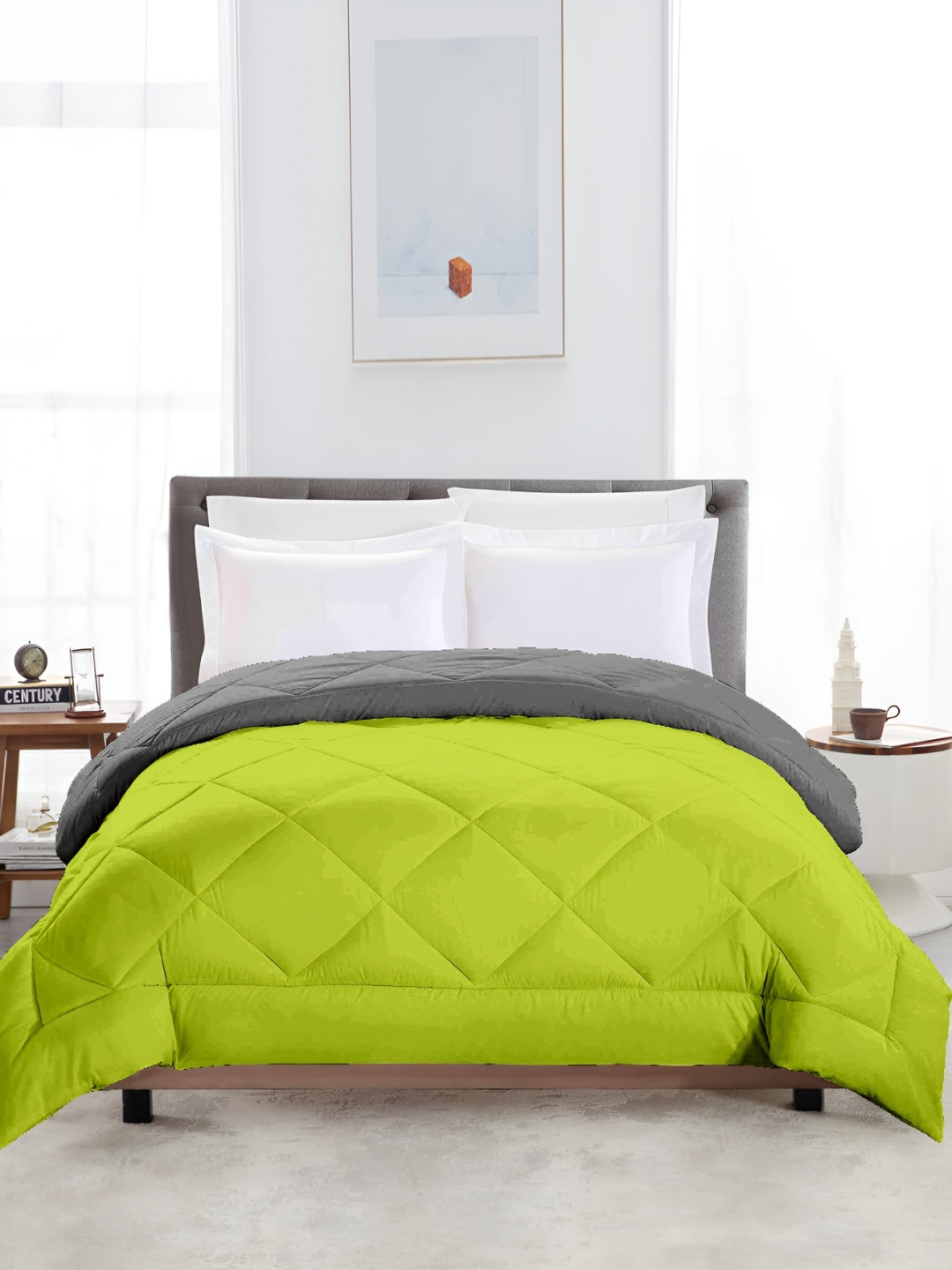 

CHICERY Green & Grey Ultra Soft Double Bed Comforter