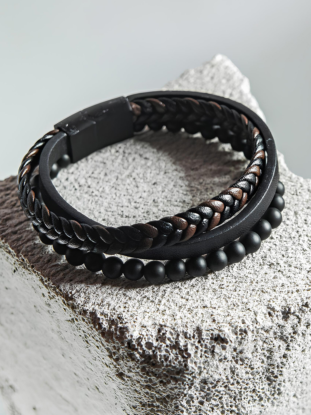 

KARISHMA KREATIONS Unisex Leather Multistrand Bracelet, Black