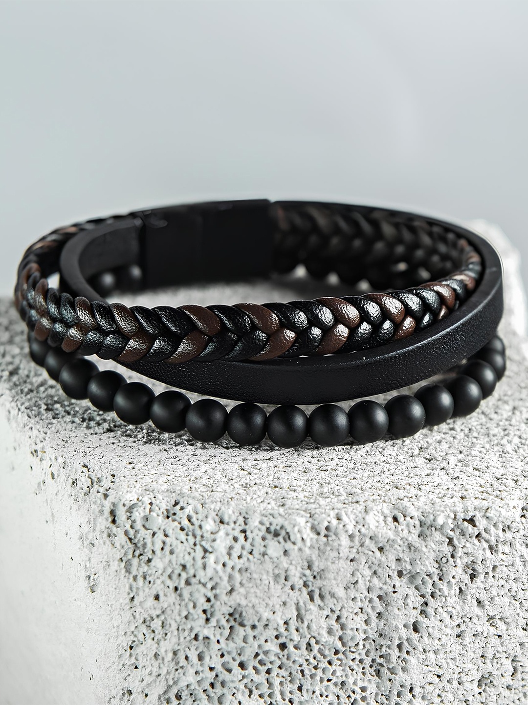 

KARISHMA KREATIONS Unisex Leather Multistrand Bracelet, Black