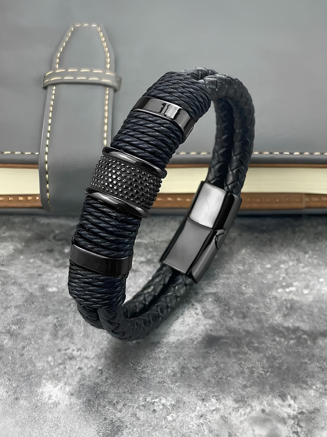 

KARISHMA KREATIONS Unisex Leather Multistrand Bracelet, Black